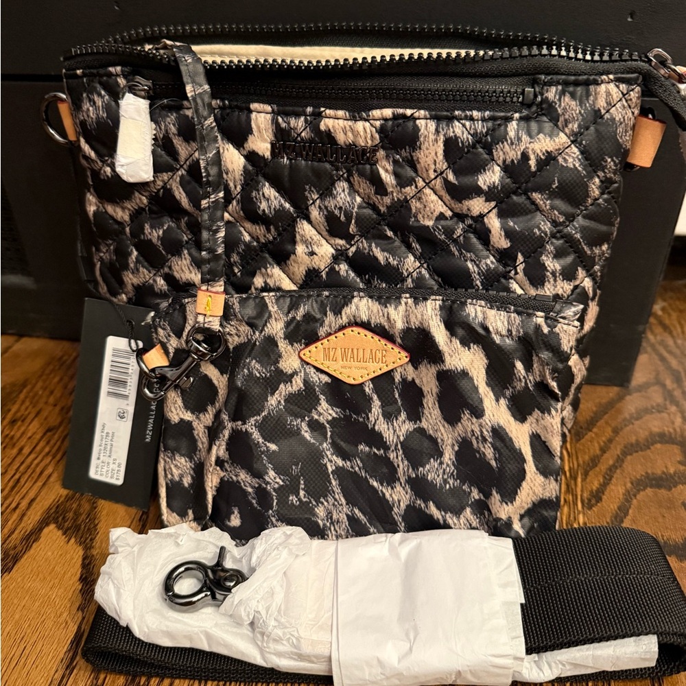 MZ Wallace Metro Scout Crossbody Animal Print leopard XS brand new with tags